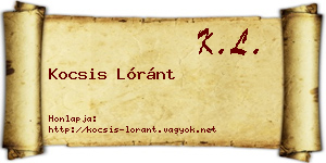 Kocsis Lóránt névjegykártya