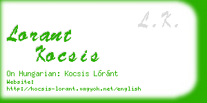 lorant kocsis business card
