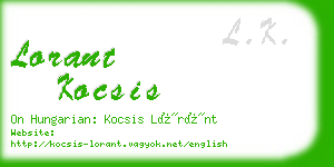 lorant kocsis business card